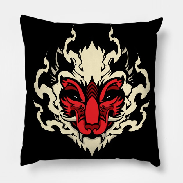 Demon Wolf Pillow by Kunstlerstudio