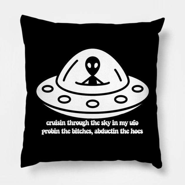 Alienz n The Hood Wht Pillow by Robitussn
