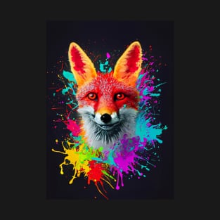 Splatter Paint Fox T-Shirt