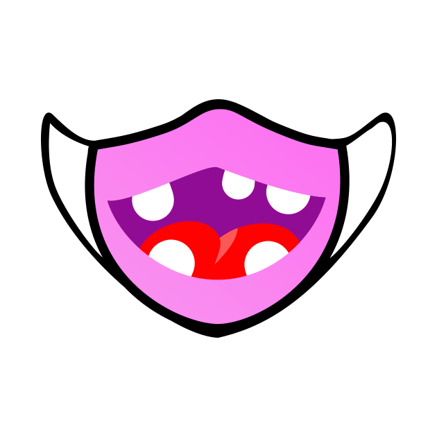 Cute and funny face mask cartoon design by chrstdnl