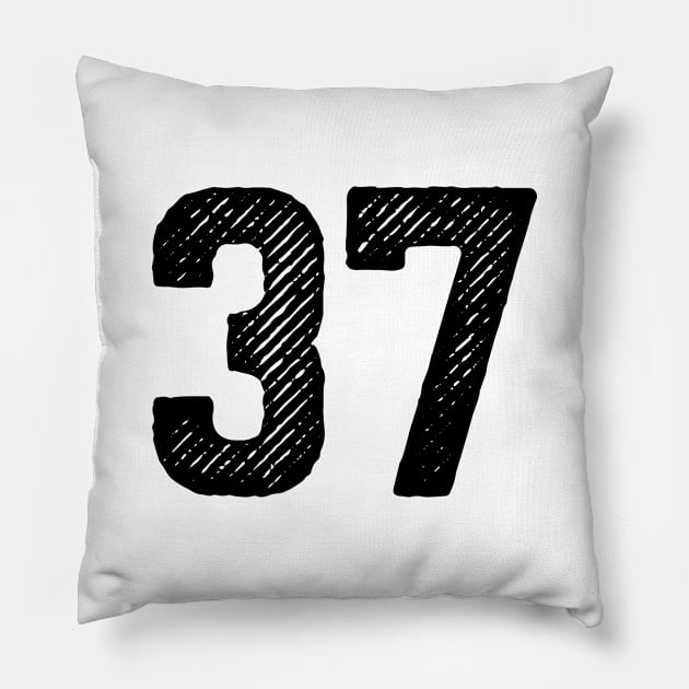 Rough Number 37 Pillow by colorsplash