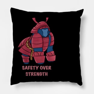 Gorilla in samurai helmet Pillow