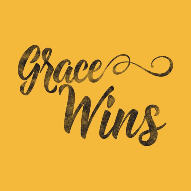 Grace Wins Inspirational Christian T-shirt by lucidghost