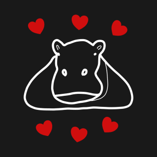 funny hippopotamus with heart T-Shirt