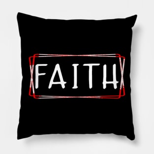 Faith White on Black Pillow