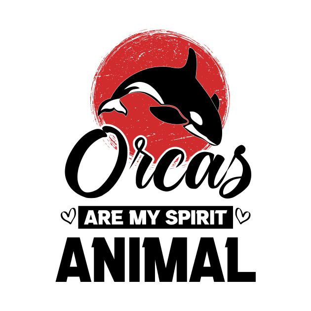 Orcas Are My Spirit Animal Japan Flag Funny Orca Whale quote by GShow