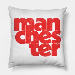 Manchester // Retro Style Typography Design Pillow