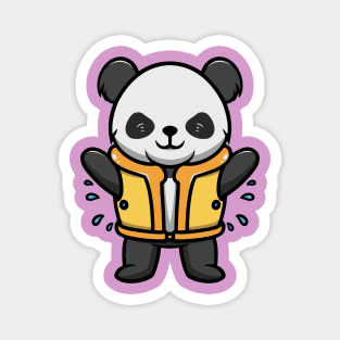 Cute Panda Wearing Lifebelt Magnet