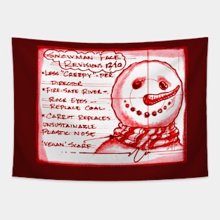 Snowman Face Tech Spec Tapestry