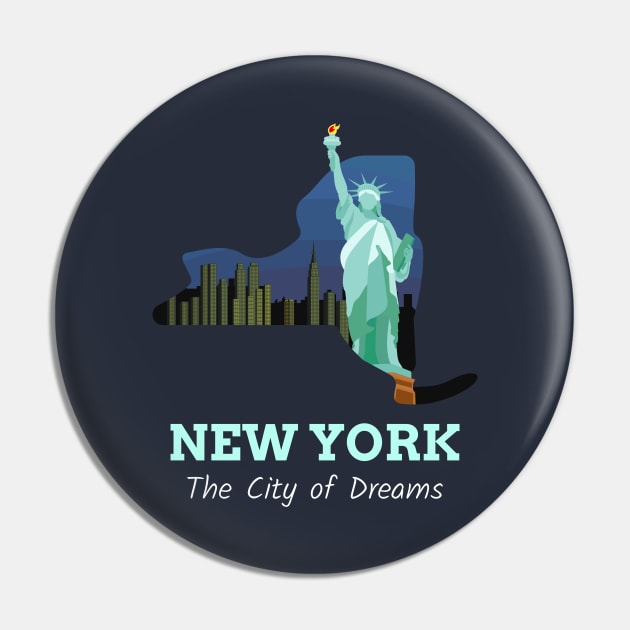 New York the city of dreams Pin by WOAT