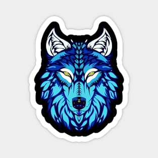 blue wolf Magnet