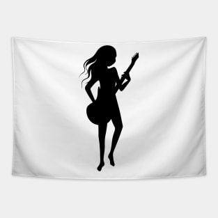 Rock woman with a guitar Tapestry