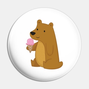 Ice Cream Bear Pin