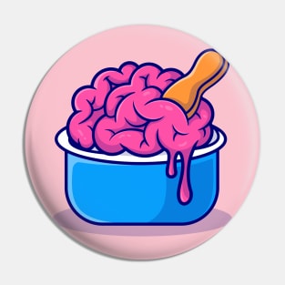 Brain Ice Cream Cup Cartoon Pin