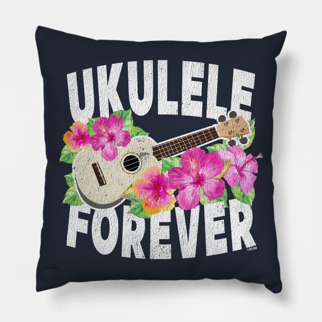 Ukulele Forever Pillow by NativeGrit