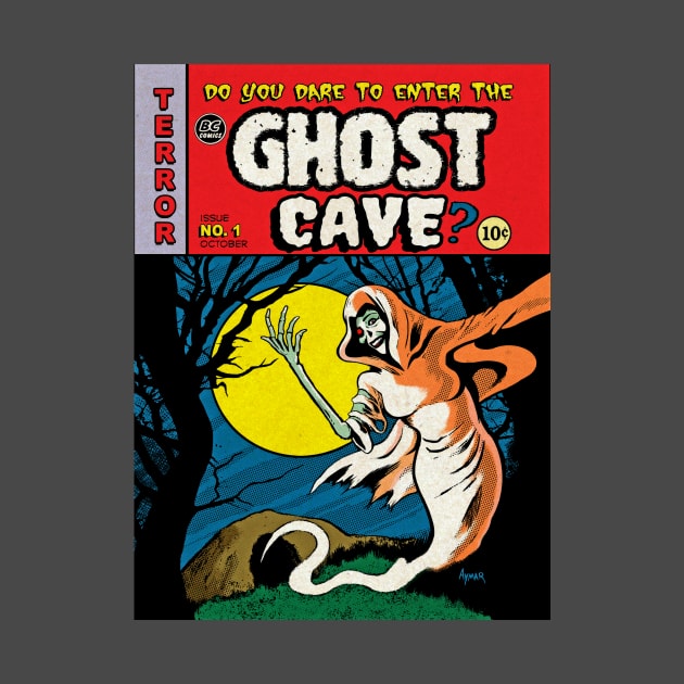 Ghost Cave Comics cover- EC homage by Tim Aymar by Ghost Cave Records /The Dennis Ball Show