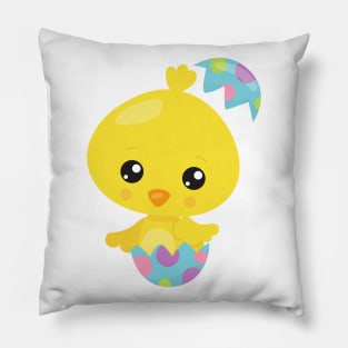 Easter, Cute Chicken, Baby Chicken, Easter Eggs Pillow