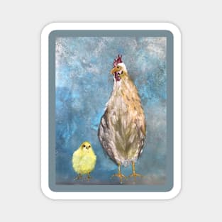 Mommy and baby chicken Magnet