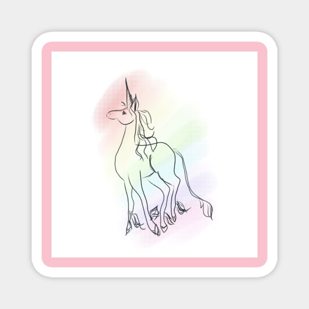 Elegant Rainbow Unicorn Magnet by CutiePoos