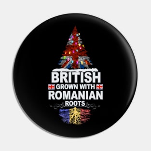 British Grown With Romanian Roots - Gift for Romanian With Roots From Romania Pin