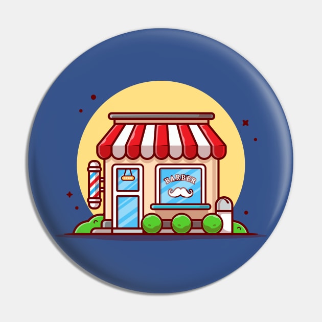 Barber Shop With Mustache Icon Cartoon Vector Icon Illustration Pin by Catalyst Labs