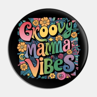 Groovy Mama Vibes | T Shirt Design Pin