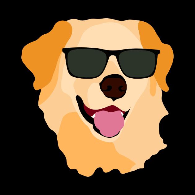 Golden Retriever with Sunglasses by Lemon Pie Print Shop