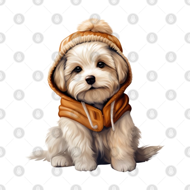 Winter Maltese Dog by Chromatic Fusion Studio