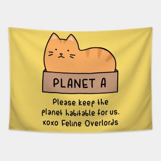 Orange Cat - Habitable Planet (Buttercream) Tapestry