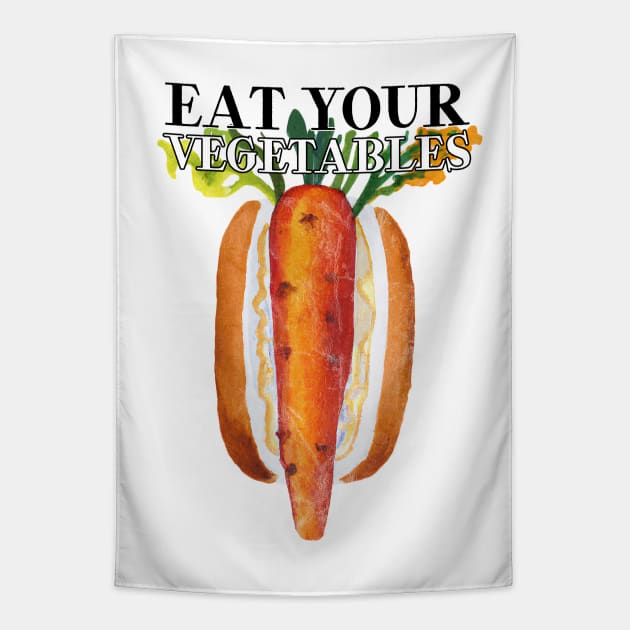 Eat Your Vegetables Carrot Tapestry by karutees