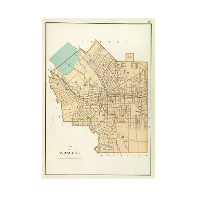 Vintage Map of Syracuse New York (1895) by Bravuramedia