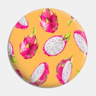 Dragon Fruit Pattern Light Orange - Summer Fruits Pin