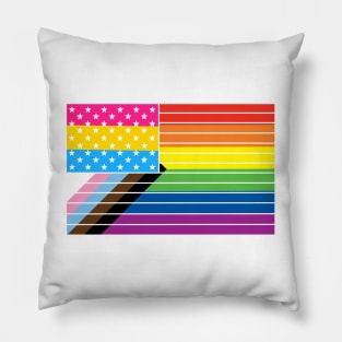 Pansexual Pride Progressive American Flag Pillow