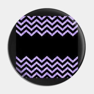 Black and Purple Glitter Chevron Design Pin