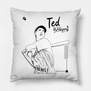 Ted Williams | Black Retro Pillow