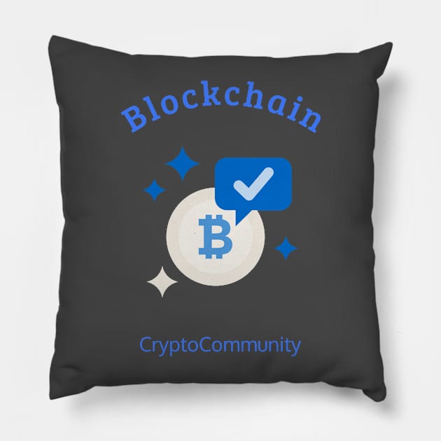 Blockchain Cryptocommunity finance btc Pillow by bestplanetbuyers