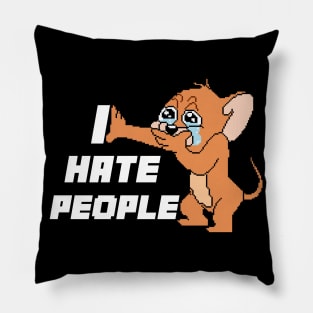 I HATE PEOPLE MOUSE - pixelart Pillow