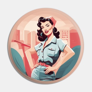 Cobalt Couture Navy Trendsetter Pin Up Girl Pin