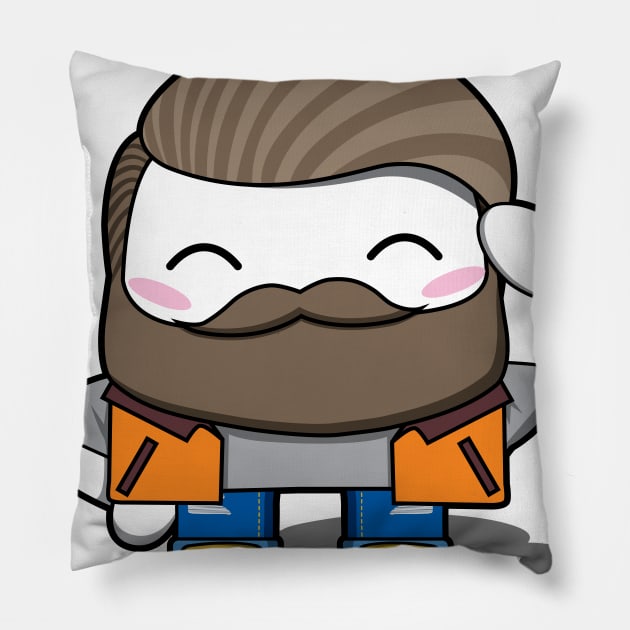 Kawaii Beard Pillow by Bacacegua