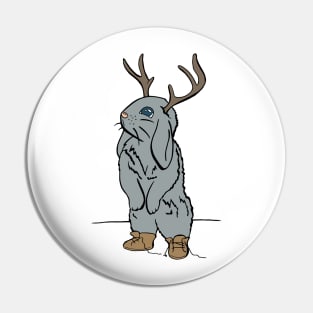 Cute Jackalope With Untied Boots Pin