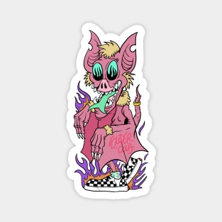 Dope pig monster wearing vans illustration Magnet