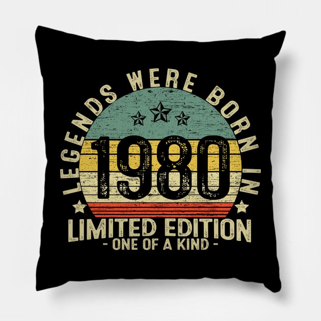 41 Years Old Birthday Legends Were Born In 1980 Pillow by heart teeshirt