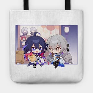 Honkai Star Rail Chibi Seele and Bronya Tote