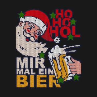 Ho Ho Hol mir Bier - Strickeffekt - Ugly Christmas T-Shirt