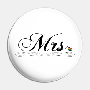 Mrs. Lesbian Pride Typography Design Pin