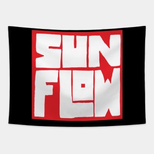 sunflow typography block red Tapestry