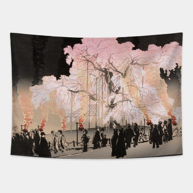 Cherry blossom evening in Maruyama park Tapestry by UndiscoveredWonders