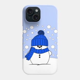 Cheeky Christmas Snowman with Royal Blue Hat Phone Case