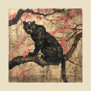 BLACK PANTHER WOODBLOCK PRINT. T-Shirt