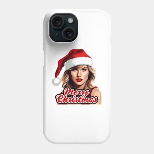 Nice Girl wear Santa Hat - Merry Christmas Design Phone Case